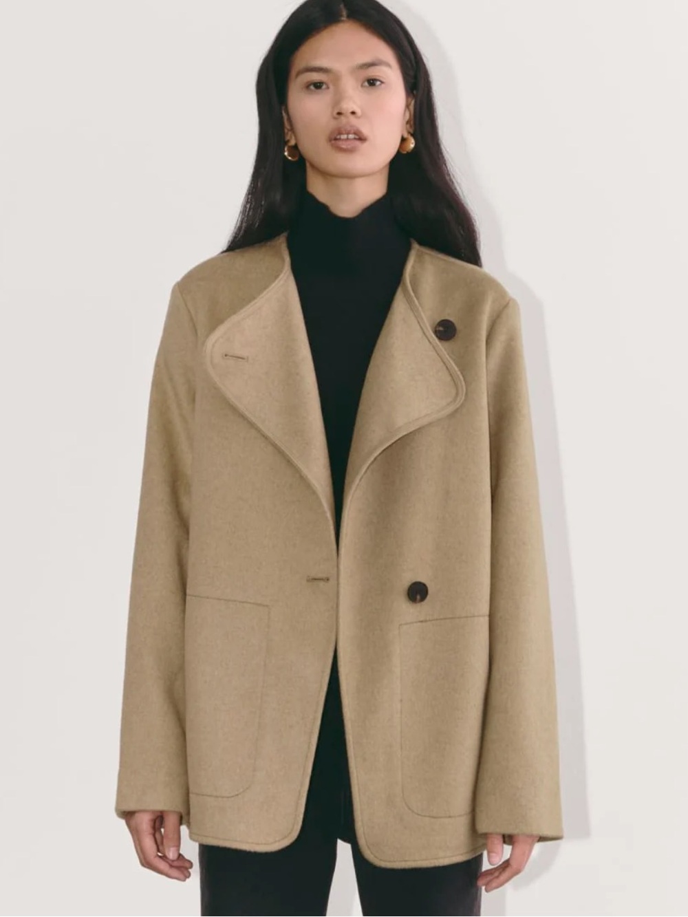 Everlane Women's The October Wool Coat in Camel Transitional‎ Minimalist Size XS